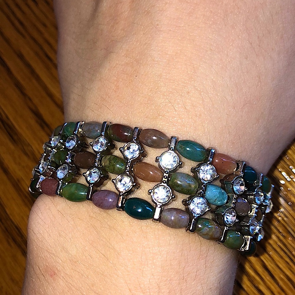 Multi Jasper 925 sterling silver handmade bracelet